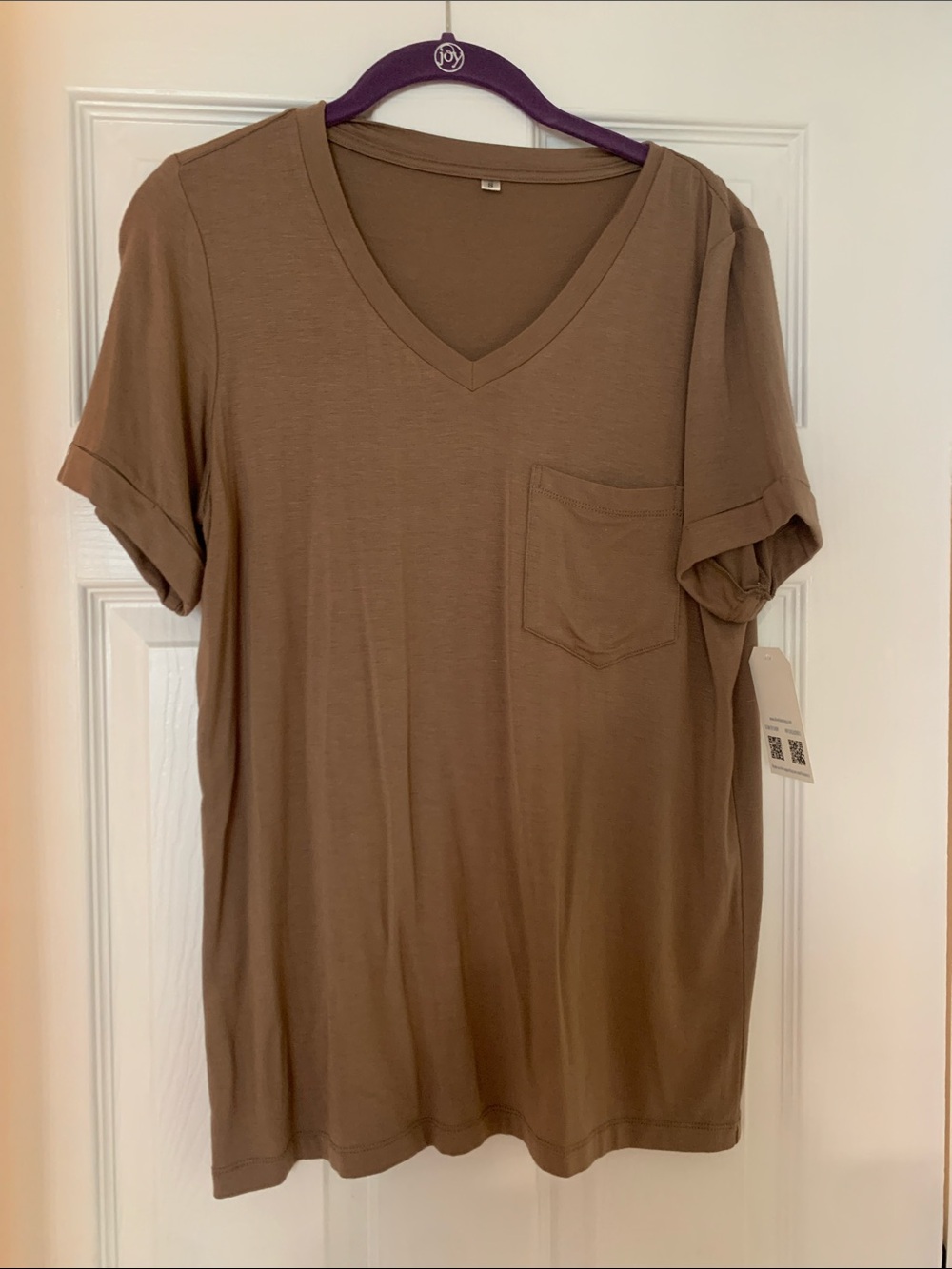 Brown V-Neck Pocket T-Shirt - Unbranded